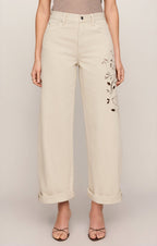 The Show Off High-Rise Bowed Denim