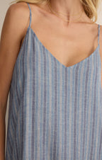 Sandcomber Striped Linen Midi Dress