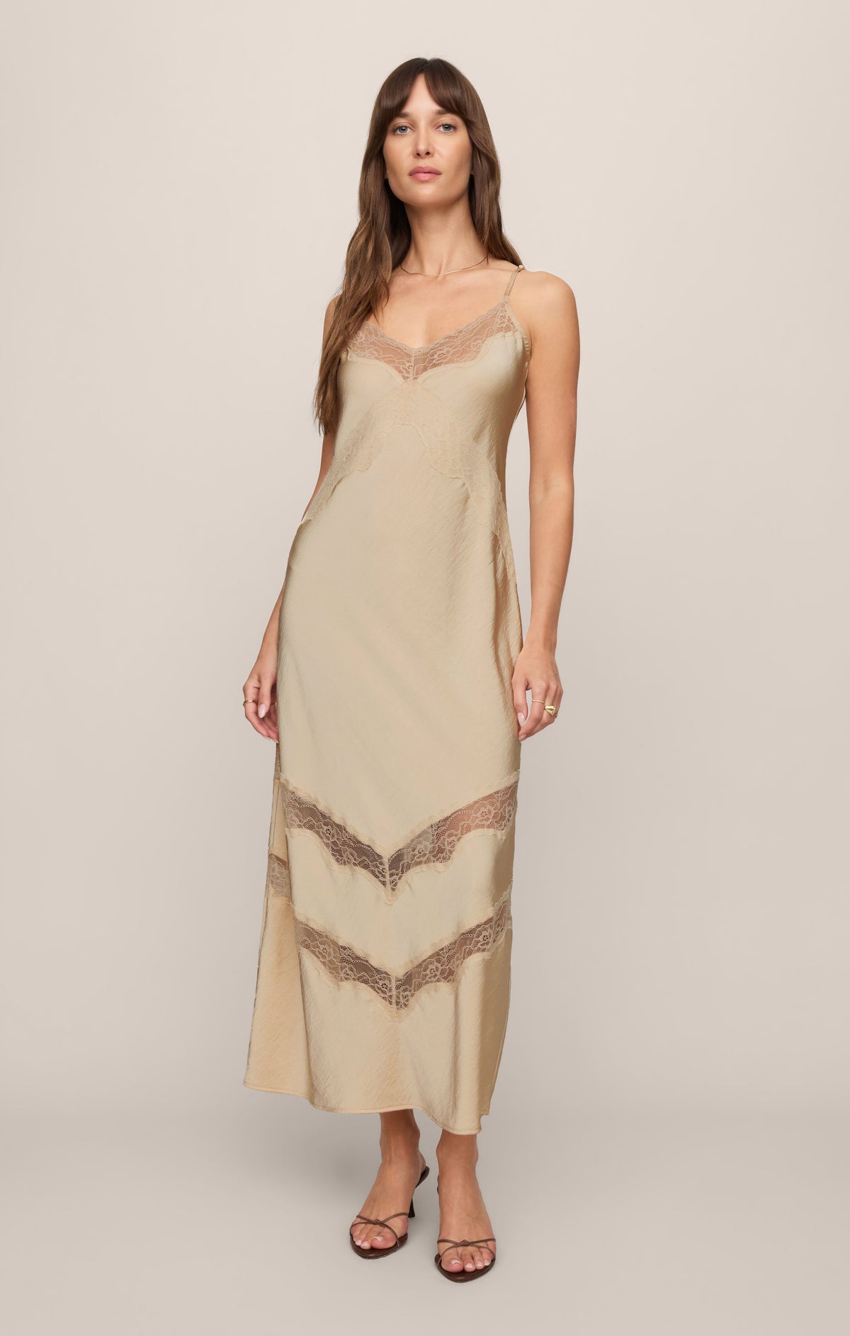 Bruna Lace Inset Midi Dress