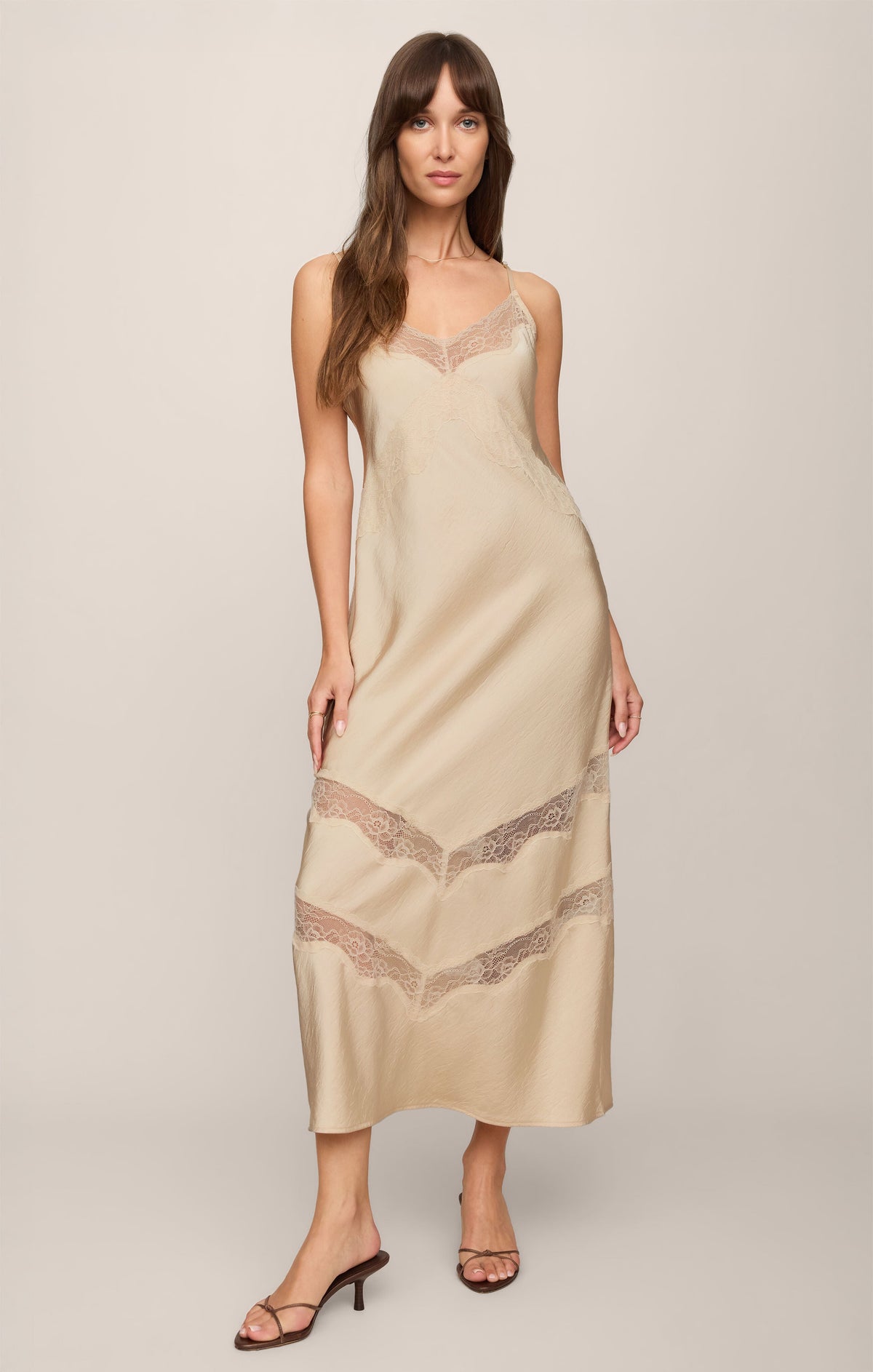 Bruna Lace Inset Midi Dress