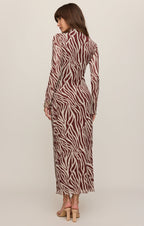 Sevilla Zebra Mesh Midi Dress