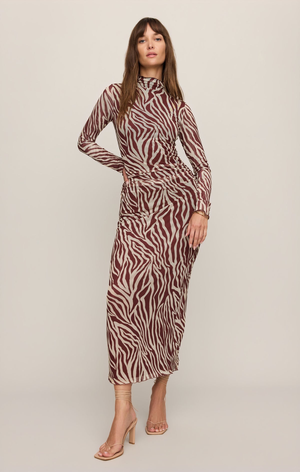 Sevilla Zebra Mesh Midi Dress