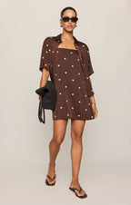 Maude Satin Dot Mini Dress