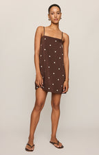 Maude Satin Dot Mini Dress
