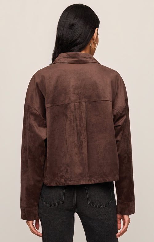 All Day Cropped Suede Jacket