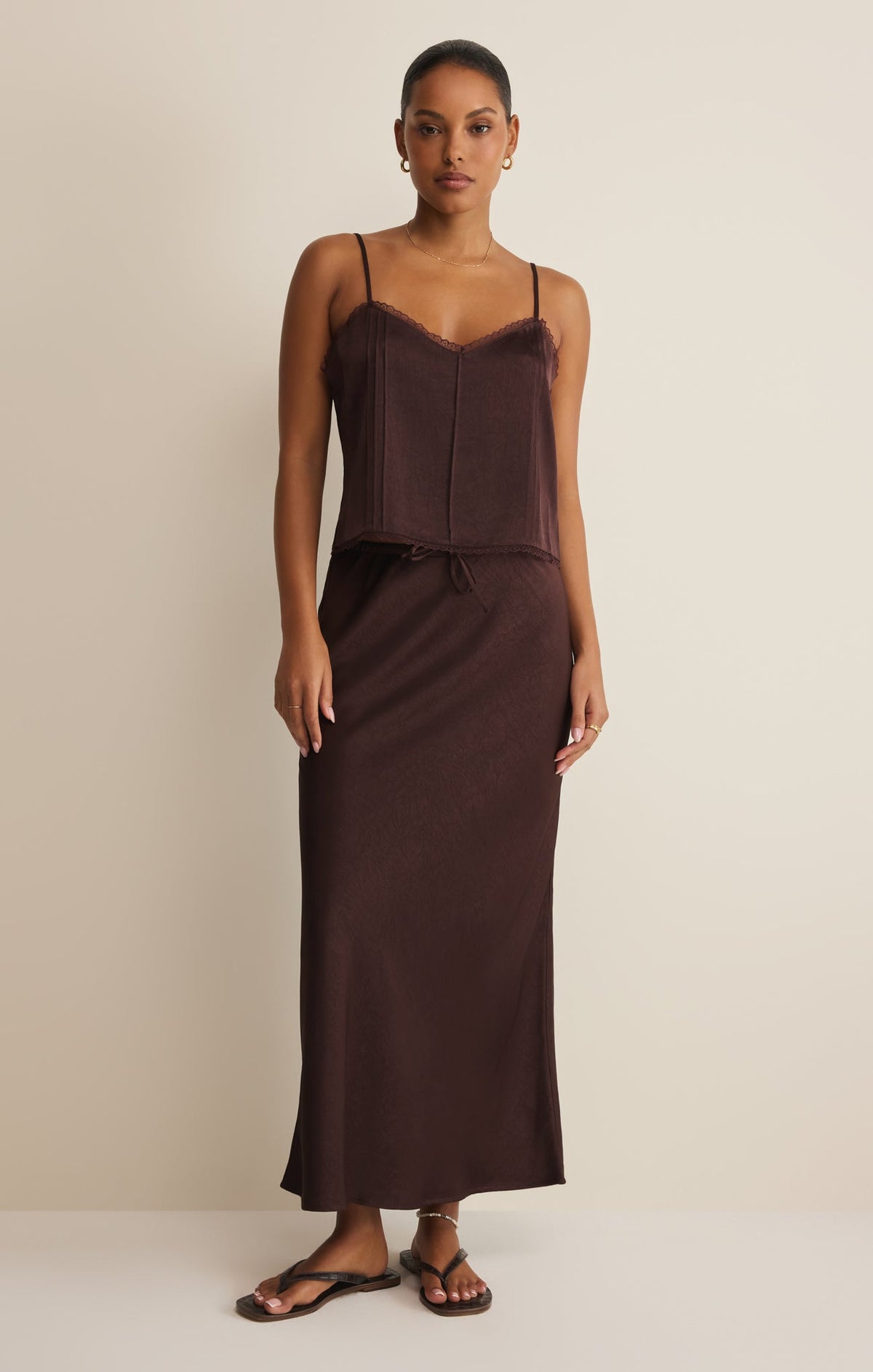 Viva Satin Midi Skirt