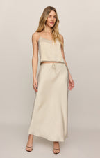 Viva Satin Midi Skirt