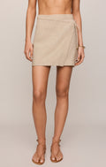 Ellery Linen Wrap Mini Skirt