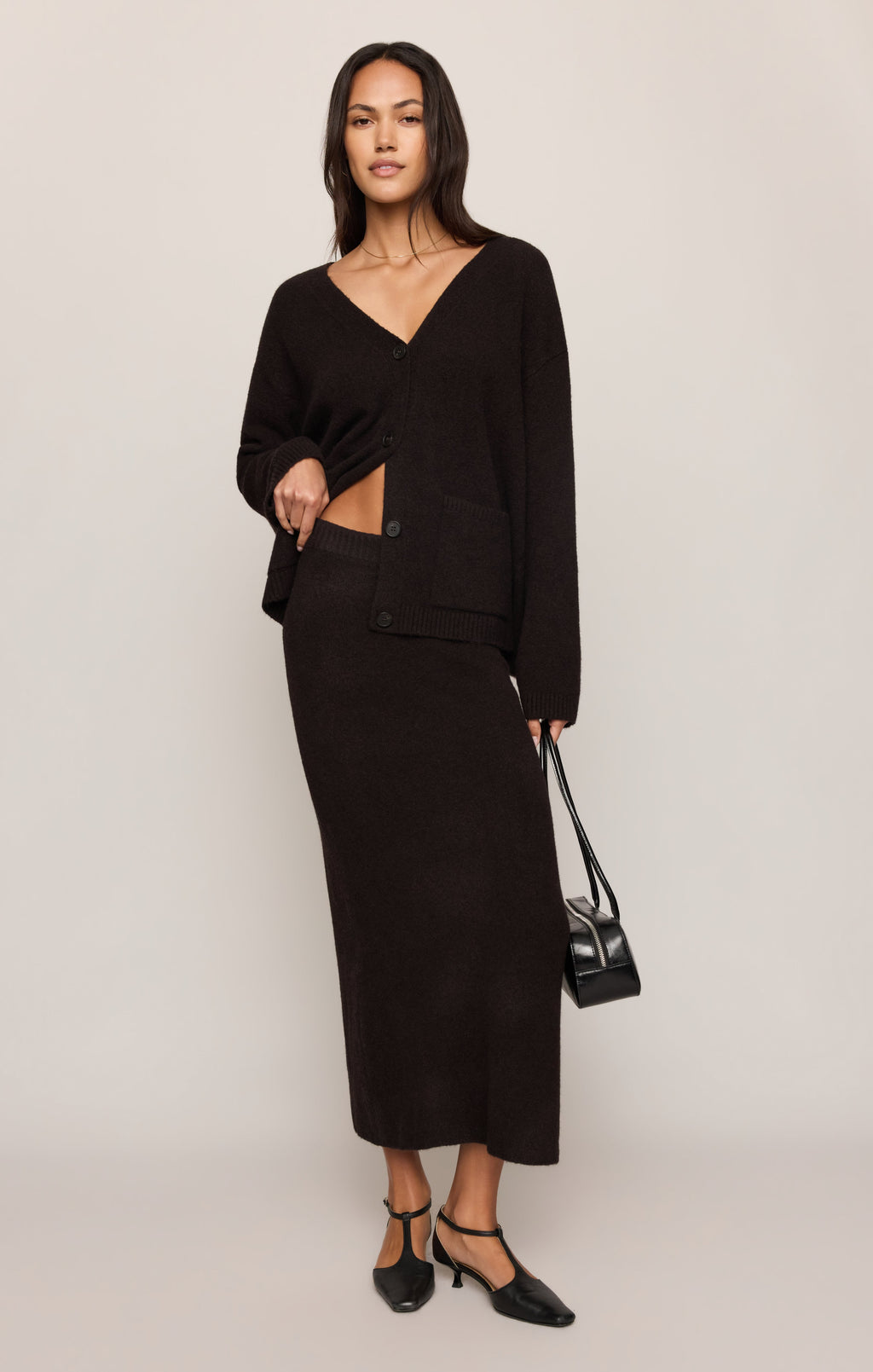 Cozy Moment Sweater Midi Skirt