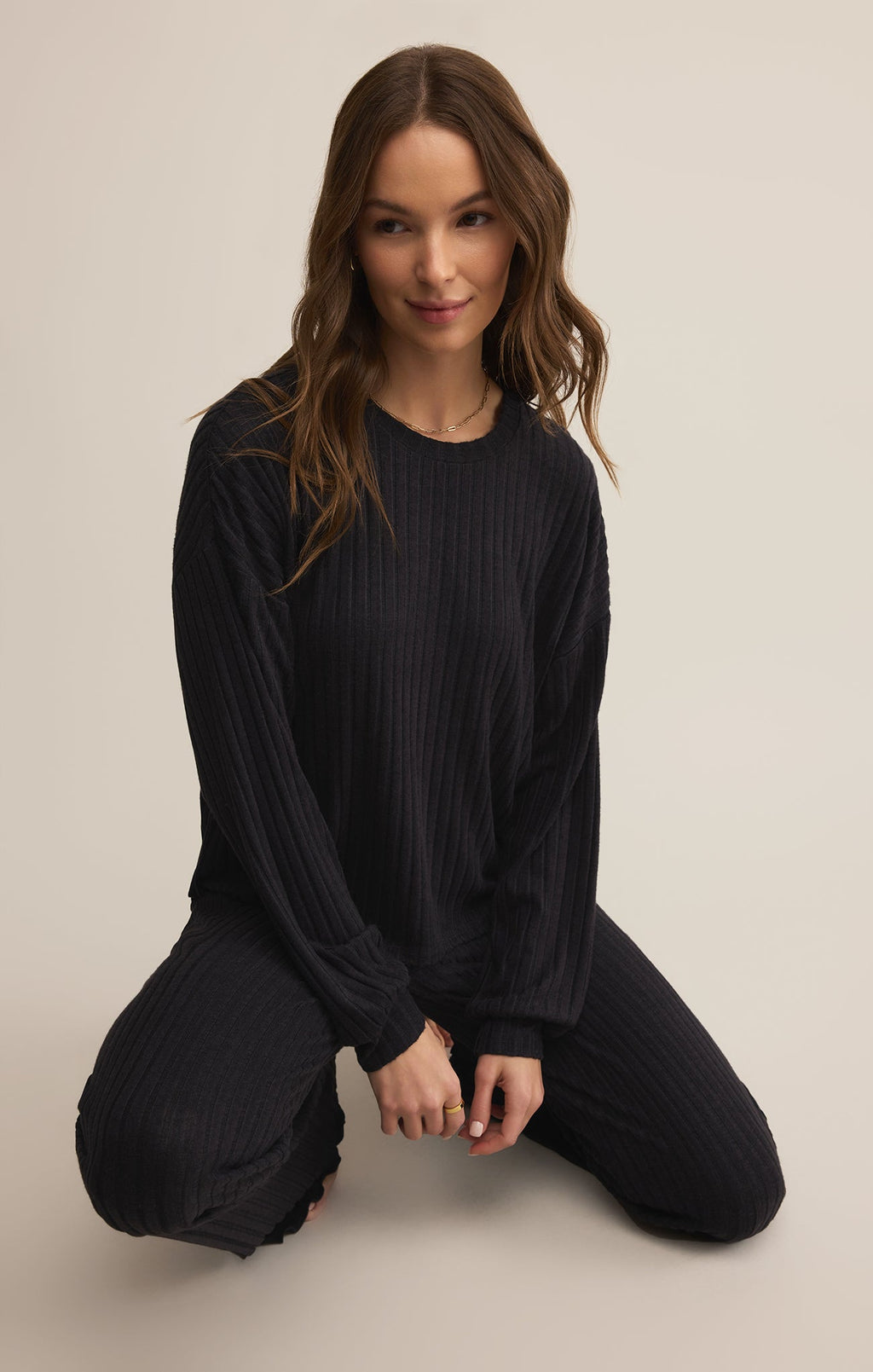 Daydream Silky Rib Long Sleeve Top