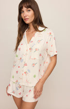 Sunday Market Silky Jersey PJ Top