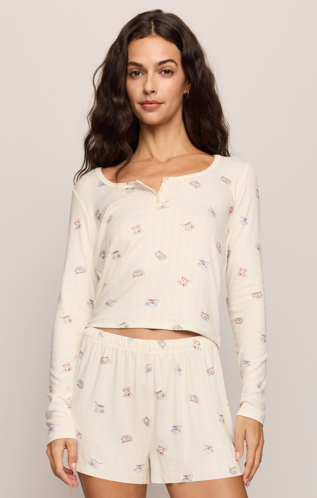 Tea Time Silky Pointelle Top