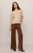 Cecile Faux Suede Wide Leg Pant