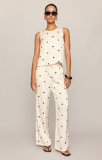 Lara Satin Dot Wide Leg Pant