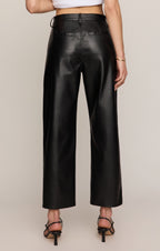 Vesper Faux Leather Bowed Leg Pant