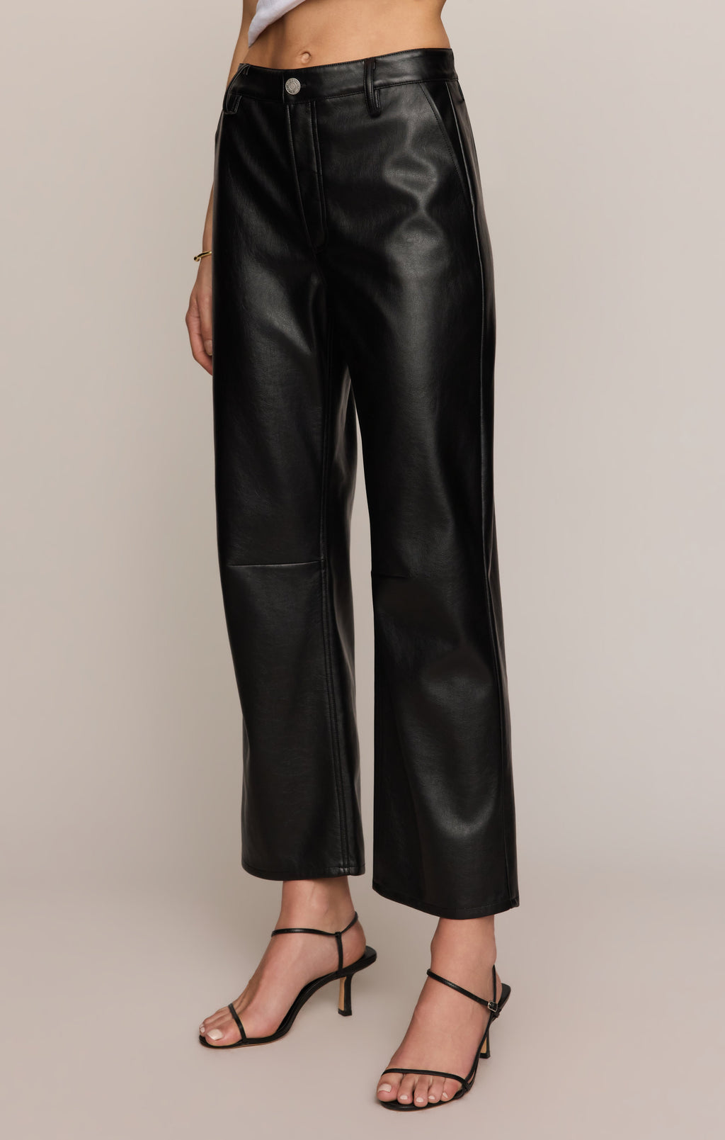Vesper Faux Leather Bowed Leg Pant
