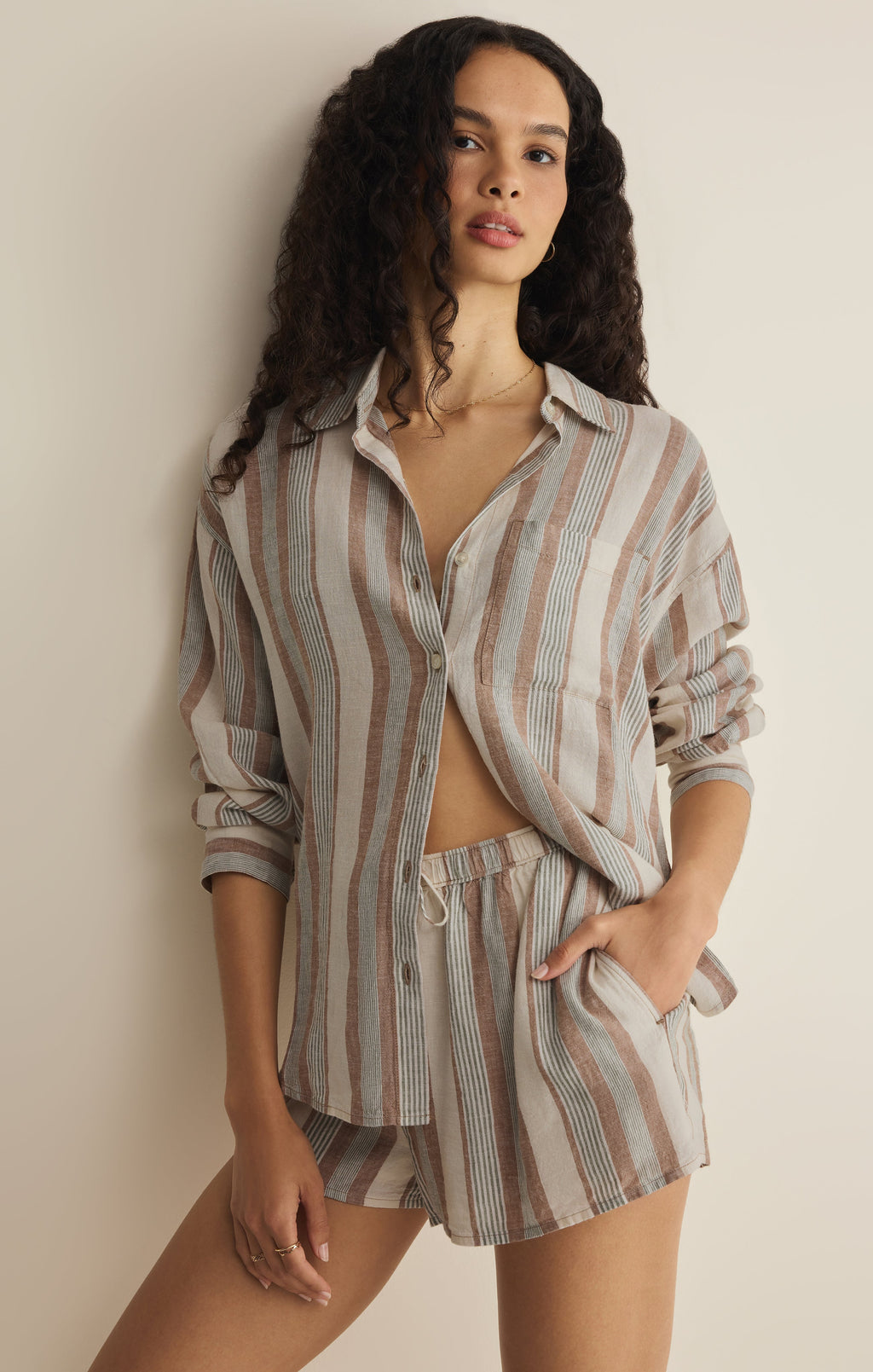 The Perfect Linen Striped Short
