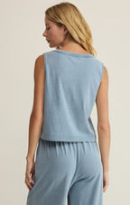 Sloane V-Neck Jersey Denim Tank