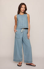 Sun Seeker Denim Cropped Tank