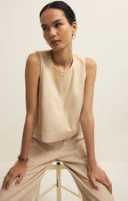 Sun Seeker Twill Cropped Tank