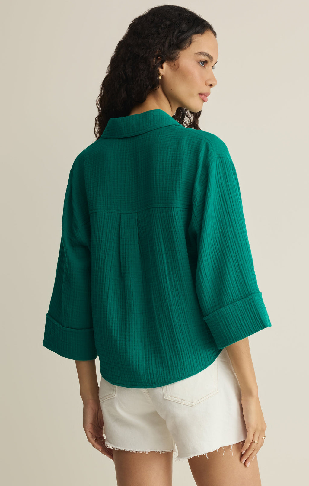 Helena Airy Gauze Button Up