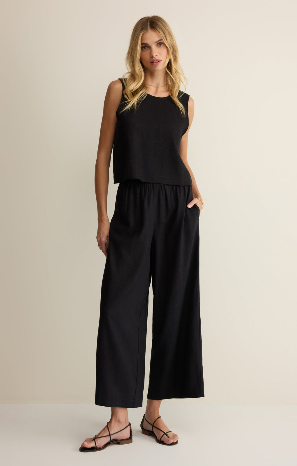 Sloane Linen Cropped Tank