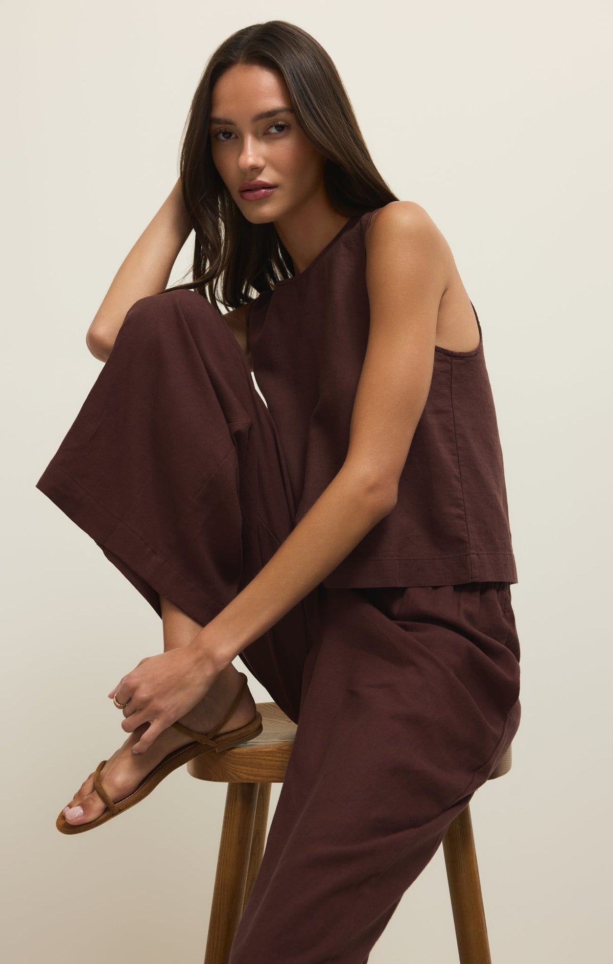 Sloane Linen Cropped Tank