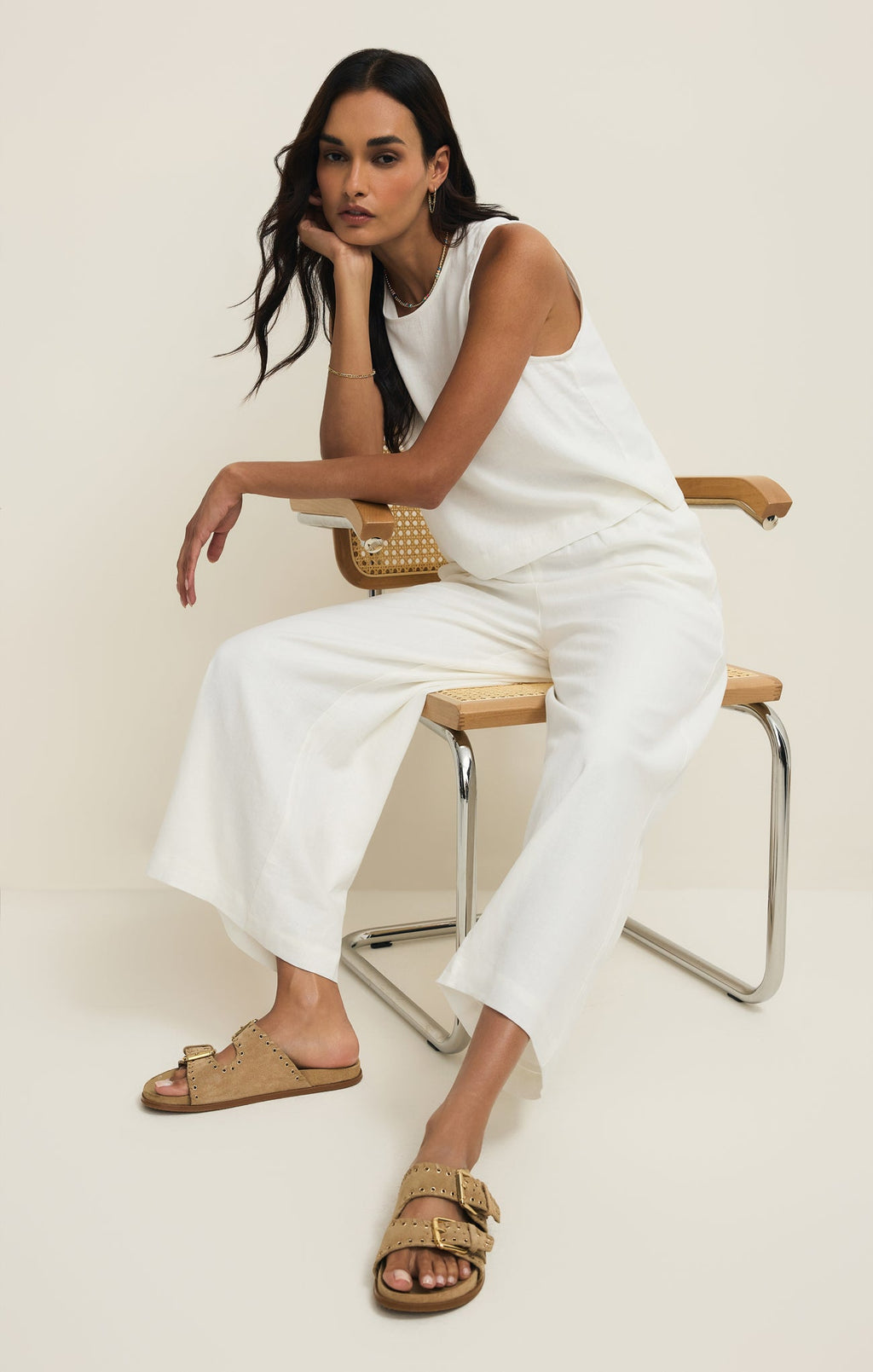 Sloane Linen Cropped Tank