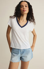 Modern Contrast V-Neck Tee
