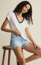 Modern Contrast V-Neck Tee