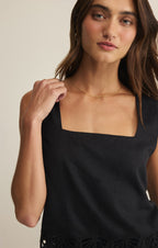 Charlene Embroidered Linen Top