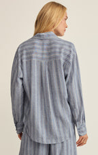 The Perfect Striped Linen Button Up