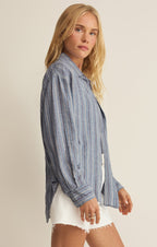 The Perfect Striped Linen Button Up