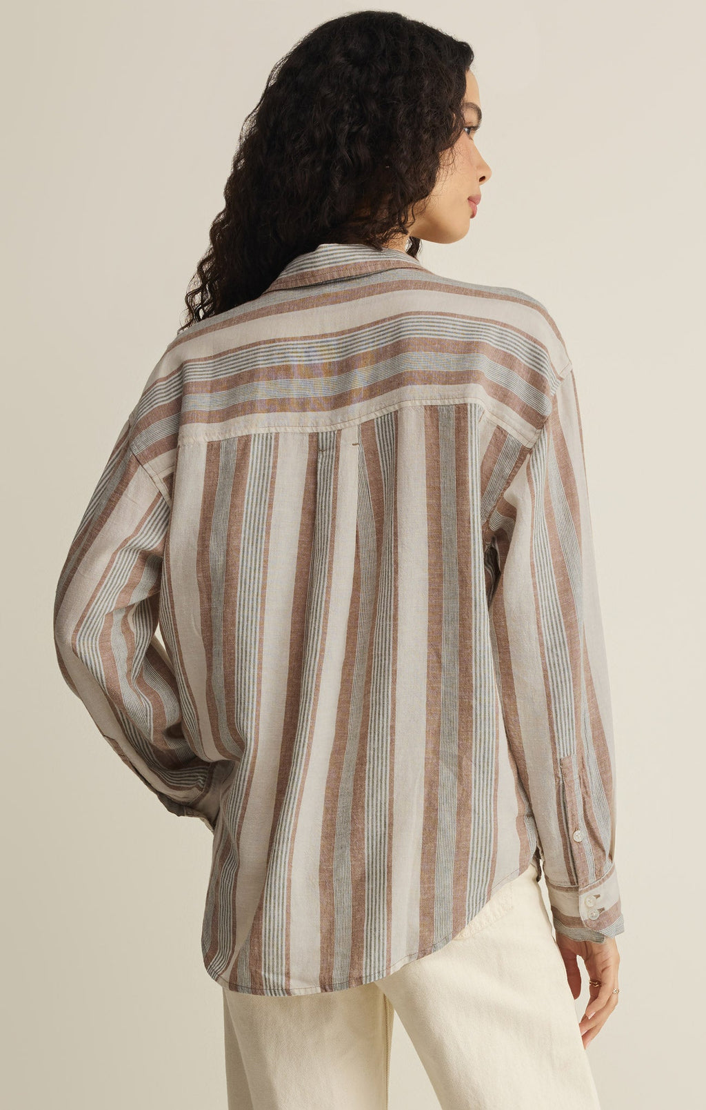 The Perfect Striped Linen Button Up
