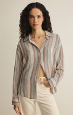 The Perfect Striped Linen Button Up