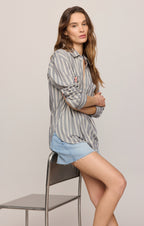 Reese Button Up Stripe Top