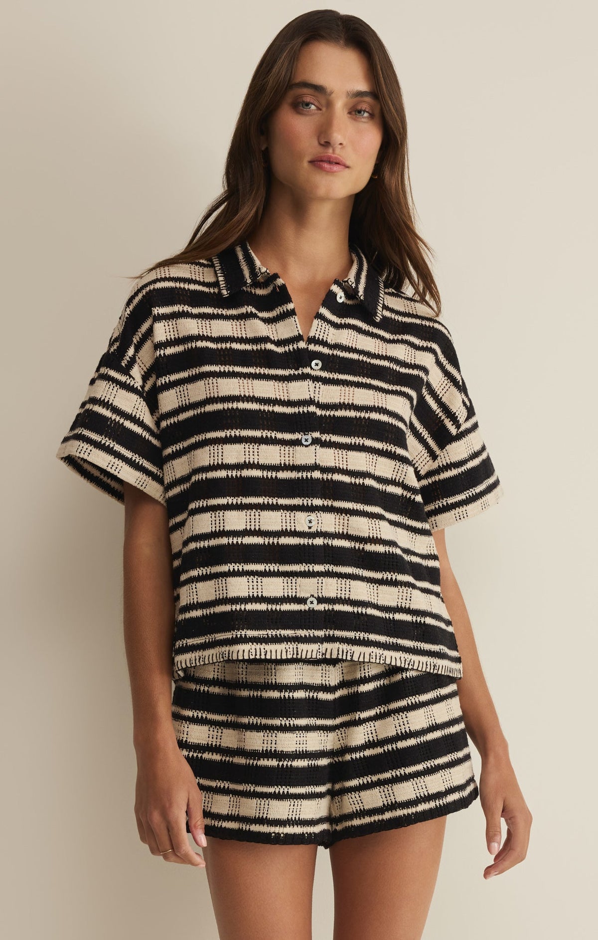 Monaco Stripe Button Up