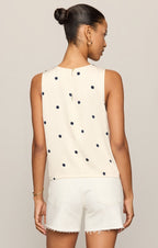Alice Satin Dot Sleeveless Top