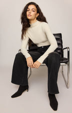 Hattie Silky Rib Mock Neck Top