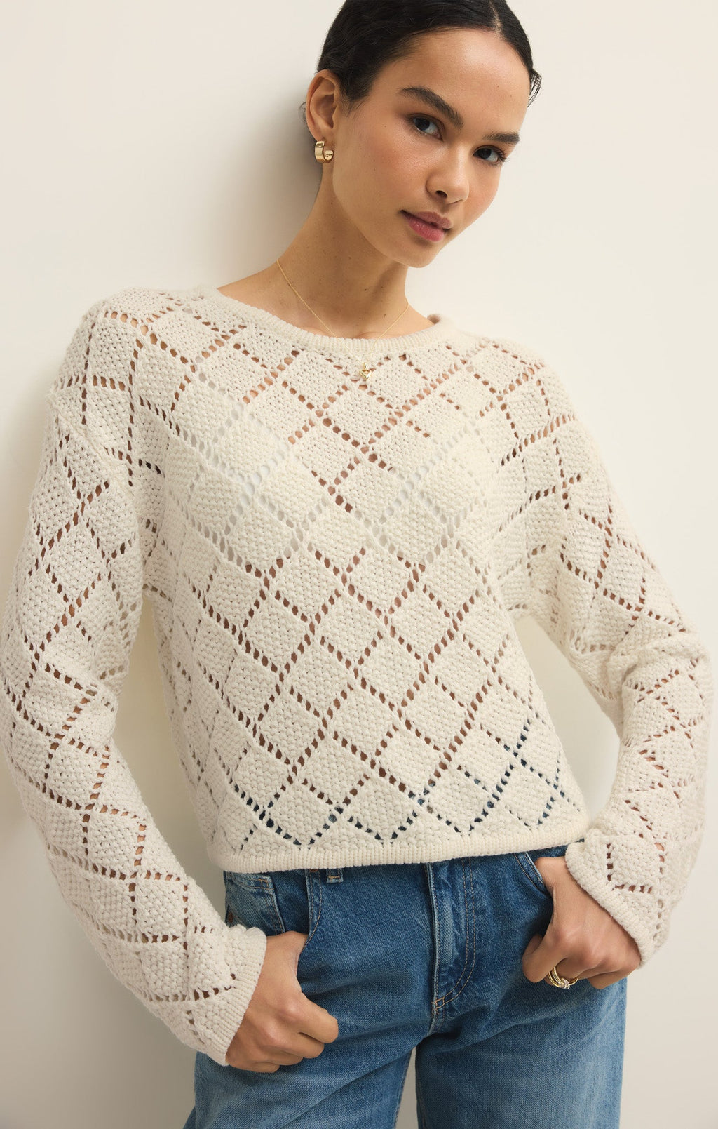 Hullen Diamond Crochet Sweater